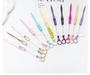 DIY beaded letter opener multifunctional metal paper cutter portable mini keychain knife
