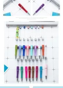 Stylos à bille de perles tube vide DIY stylos perlés colorés faits à la main créatifs