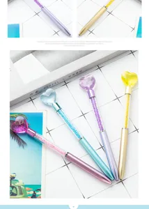 Penne a sfera in cristallo a forma di cuore con glitter colorati cancelleria ufficio