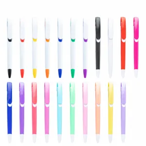 Retractable Plastic Ballpoint Pen Office Stationery Student Writing Pen With Large Clip Multi Color Pen