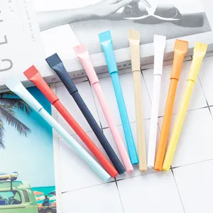 Umweltfreundlicher Kugelschreiber aus Kraftpapier Minimalistisch Einfach Bonbonfarbe Schreibstift Büro Schule Schreibwaren