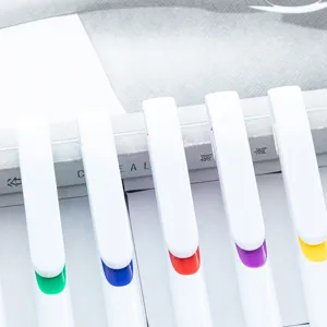 Colorful plastic ballpoint pens set with large clip office school stationery writing tools