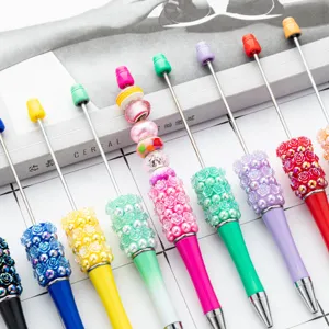 Penna a sfera con perline di rosa fai-da-te strass fatti a mano carina penna di plastica
