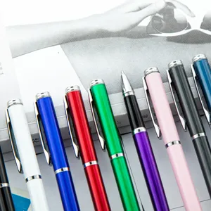 Ensemble de stylos à bille en métal coloré pour fournitures de bureau et école