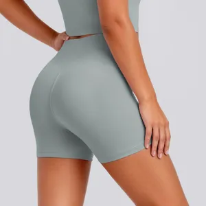 High waist high stretch nude feel breathable yoga shorts for women athletic fitness gym running