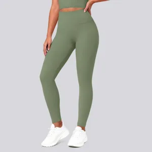 High waist seamless yoga pants solid color athletic leggings for fitness running workout