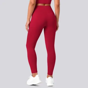High-waist solid color yoga pants fitness running workout sports leggings for women