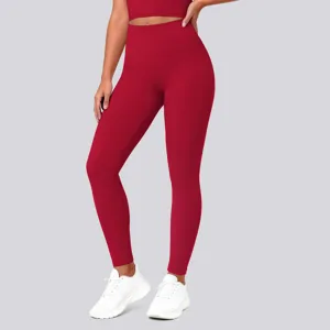 Solid color high waist athletic leggings yoga pants for women gym running fitness wear active
