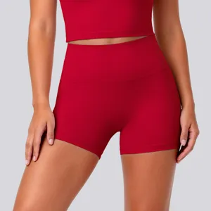 High waist seamless yoga shorts breathable stretch fitness athletic running sports gym activewear shorts