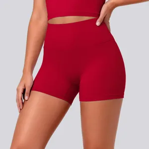 High waist stretchy breathable yoga shorts activewear running fitness athletic shorts