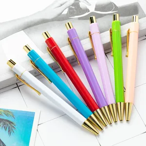 Zeshoekige Druk Balpen Macaron Kleur Kunststof Schrijfpen Kantoor School