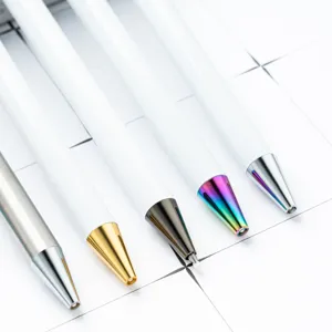 Multi-color thermal transfer ballpoint pens featuring sleek metal push tips in various shades.
