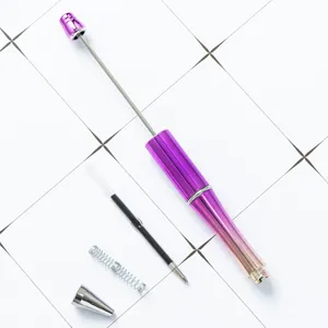Στυλό με χάντρες DIY μωβ ντεγραντέ δημιουργικό πλαστικό ανταλλακτικά σετ νέο σχέδιο.