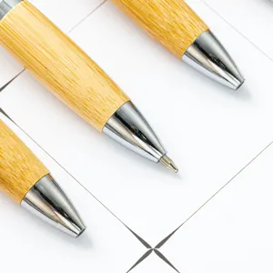 Bambo balpen met metalen punt, milieuvriendelijk kantoor- en schoolcadeau briefpapier artikel.