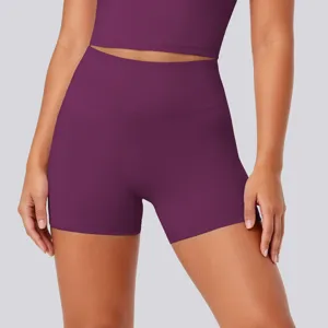 High-waisted yoga shorts for women, tummy control workout fitness running athletic shorts activewear.