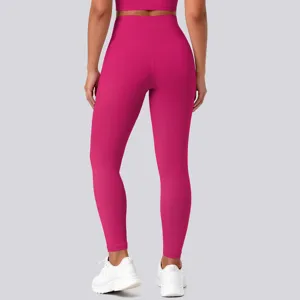 High waist naked feeling yoga leggings stretch running fitness workout pants detail view