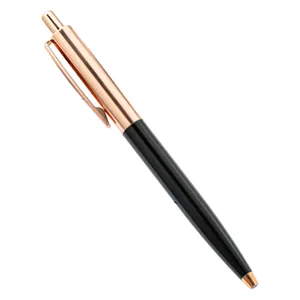 Eleganter Kugelschreiber aus Metall in Roségold und Schwarz, perfektes Büro Schreibwerkzeug.
