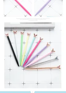 Creatieve cartoon hertenkop gelpen schattige kristal stationery kleurrijk kantoor cadeau