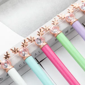 Kleurrijke kristal hert gewei pennen set, schattig Koreaans stijl kantoor stationery en leuk cadeau.