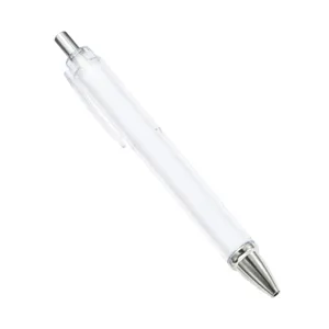 Transparent barrel DIY insert paper ballpoint pen, clear plastic press pen for school office