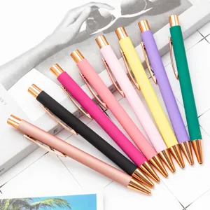 Stylo à Bille en Métal Type Presse Bureau Affaires Stylo d'Écriture Élégant Design Peinture par Pulvérisation Multicolore Cadeau de Papeterie