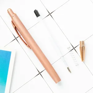Roségoldener Metall-Kugelschreiber für Büro, elegantes Design und glattes Schreiben.
