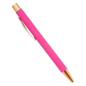 Stylo à bille en métal rose avec clip or rose pour bureau fournitures et beaux cadeaux.