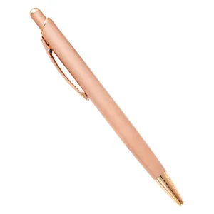 Eleganter Kugelschreiber aus Metall in Roségold mit Clip für Büro und glattes Schreiben.