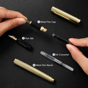 Image principale de stylo plume en métal d'affaires montrant des pièces et composants.