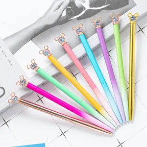 Creative Cute Korean Style Crystal Metal Ballpoint Pen Student Stationery Gift Pen Fashion Design Pen