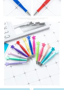 Penne a sfera con stella colorate in plastica rotazione simpatico cancelleria regalo