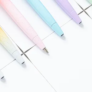 Pastel glitter metal ballpoint pen cute student stationery gift writing pen sleek design
