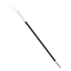 Black ink ballpoint pen refill with 1.0mm bullet tip and clear plastic tube for smooth writing.