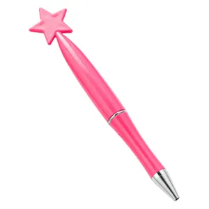 Carina penna a sfera stella rosa penna a torsione in plastica creativa per ufficio scuola