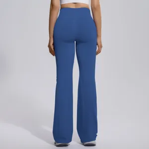 Women seamless high waist flare yoga pants tummy control stretch workout fitness activewear