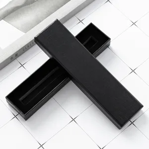Scatola Regalo Rettangolare Nera per Penne con Design a Coperchio e Base in Carta Rigida per Penne Stilografiche Regali Aziendali