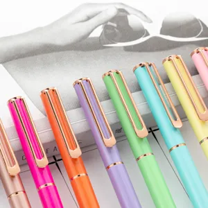 Ensemble de stylos a bille en metal colore bonbon stylos rotatifs papeterie de bureau