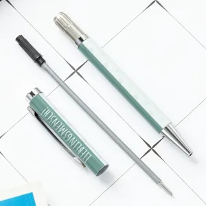 Metal ballpoint pen with custom printed cap and refill, great office stationery gift.