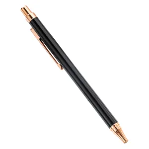 Classic black and rose gold press metal ballpoint pen for office and school daily writing.