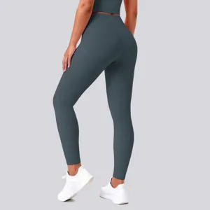 High-waist nude feel butt lifting solid color yoga pants for women workout gym fitness