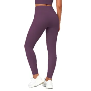 Women high waist yoga pants fitness running gym sports solid color push up leggings