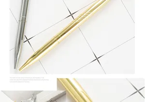 Electroplated metal ballpoint pen creative fishtail design cute student stationery gift pen