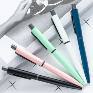 Minimalistischer Metall Einziehbarer Kugelschreiber Kugelspitze Glattes Schreiben Büro Schreibwaren Mehrfarbiger Kuli Geschenk