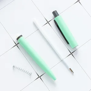 Minimalistischer mintgrüner Druckkugelschreiber Schreibwaren Set für Büro und Schule