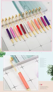 Μεταλλικό δημιουργικό DIY άδειο στυλό διαρκείας με λεπτομέρεια γεμάτη λάδι σωλήνες.