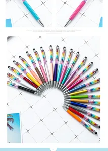 Πολύχρωμο κρύσταλλο στυλό αφής 2 σε 1 stylus ballpoint pen για γραφείο και δώρο