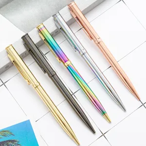 Metal Ballpoint Pen Business Office Writing Pen Electroplated Gradient Rose Gold Gold Silver Gunmetal Pen Gift