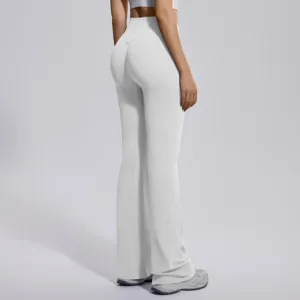 Seamless high waist flared yoga pants butt lift tummy control athletic fitness leggings for women