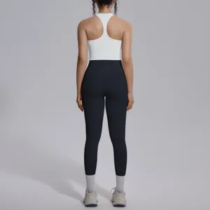 Dames sportkleding yoga set effen kleur racerback sport-bh hoge taille fitness leggings.