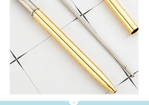Creatieve metalen balpen met strak goudkleurig design en navulling voor soepel schrijven kantoor
